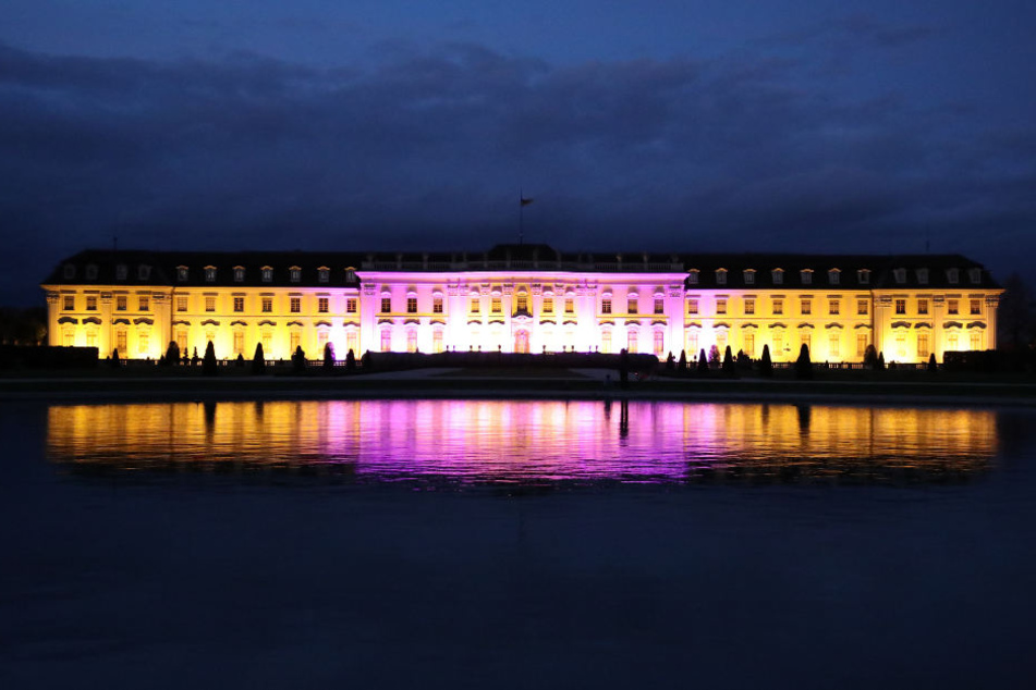 Das leuchtende Schloß in Ludwigsburg.