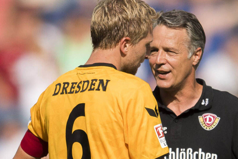 Marco Hartmann führt Dynamo als Kapitän aufs Feld.