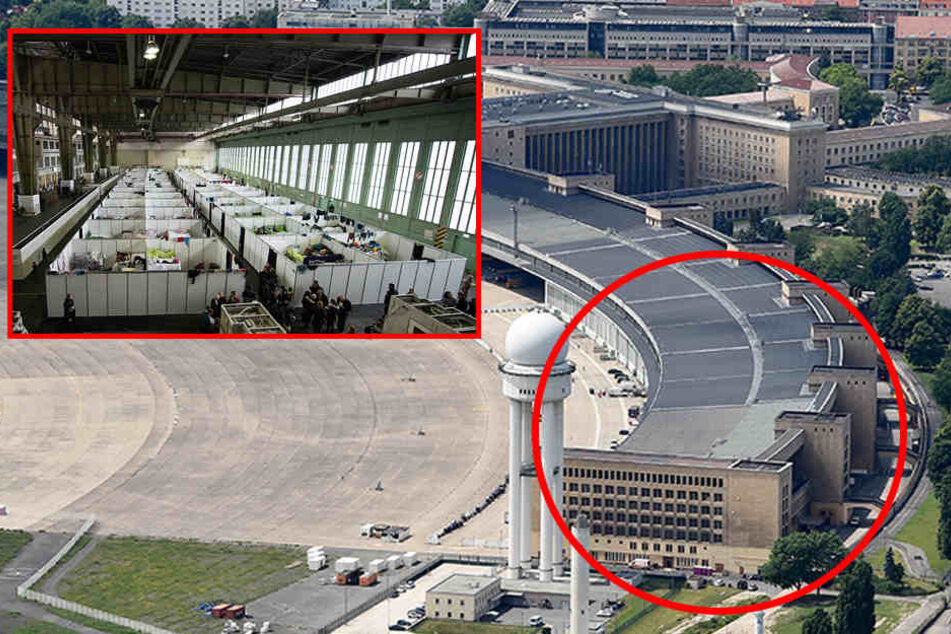 In den Hangars (roter Kreis) wurden Flüchtlingsunterkünfte geschaffen. Diese können dem Berliner Senat nun teuer zu stehen kommen.