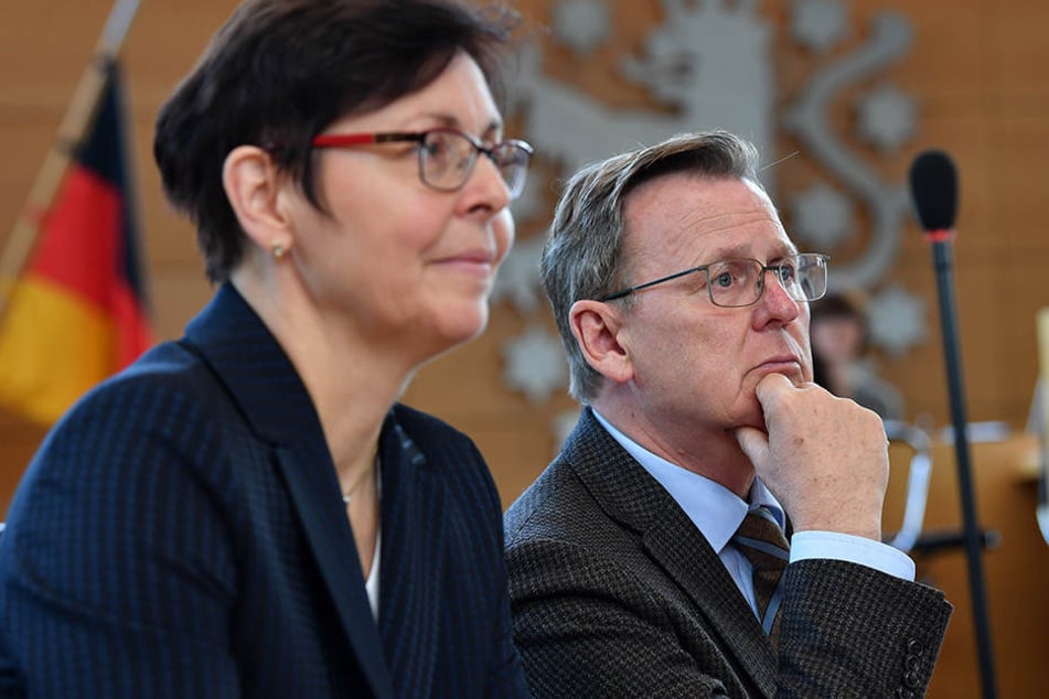 Finanzministerin Heike Taubert (58, SPD) und Ministerpräsident Bodo Ramelow (61, Linke)