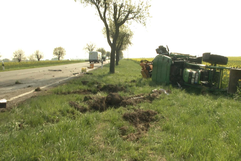 Die Staatsstraße 4 zwischen Eilenburg und Krostitz musste bis zum Mittag voll gesperrt werden.