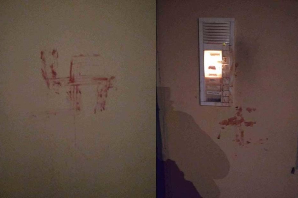 Der Staatsschutz ermittelt wegen der blutigen Hakenkreuze an den Hauswand.