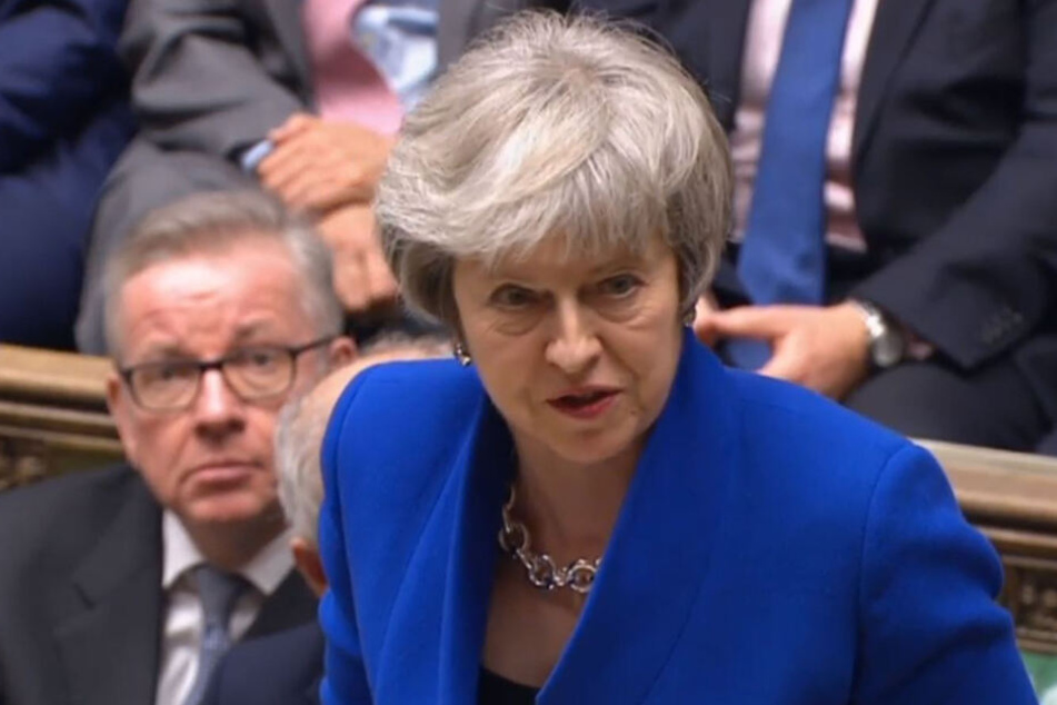 Die britische Premierministerin Theresa May spricht am Mittwoch im Parlament in London.