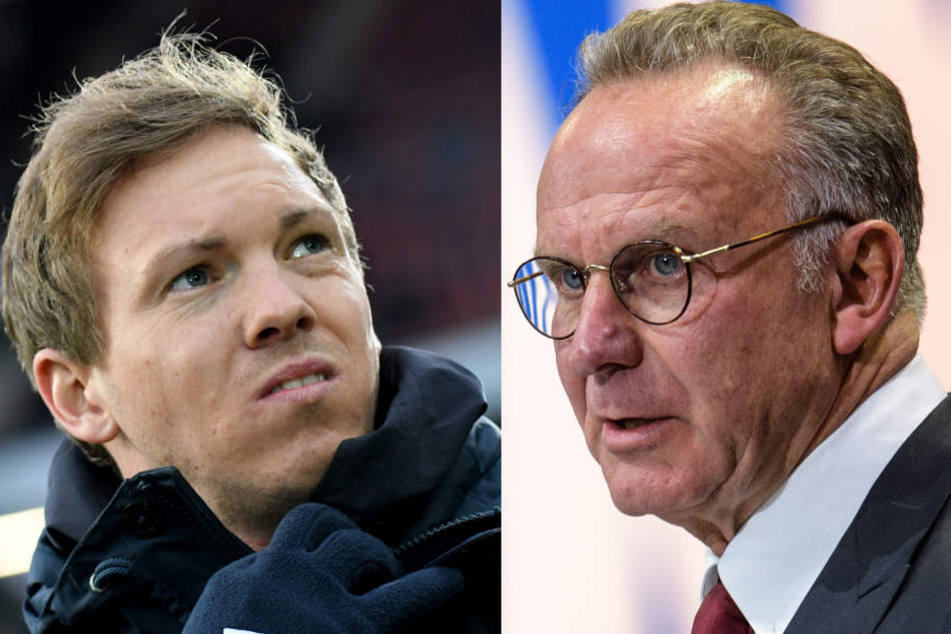 Karl-Heinz Rummenigge (r.) äußerte deutlich Kritik an Hoffenheims Nagelsmann. (Symbolbild)