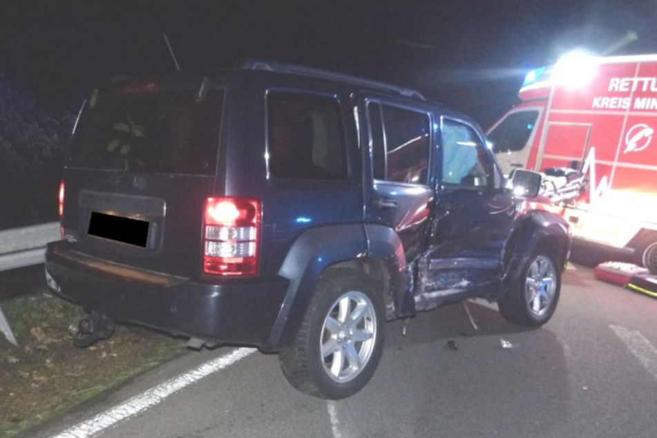 Der Jeep schleuderte nach dem Crash auf die Gegenfahrbahn.
