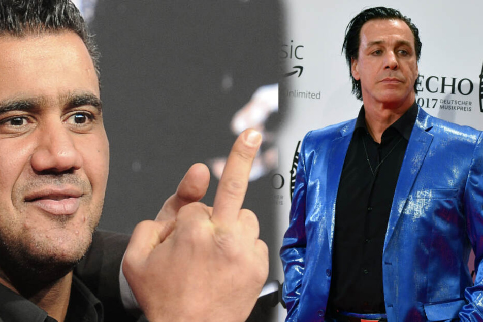 Ob sich Till Lindemann wohl von Abou-Chakers Aussagen provozieren lässt? (Bildcollage)