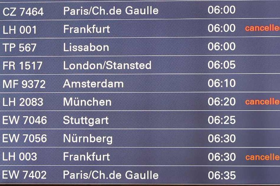 Zahlreiche Flüge der Lufthansa fallen am Hamburger Flughafen aus.
