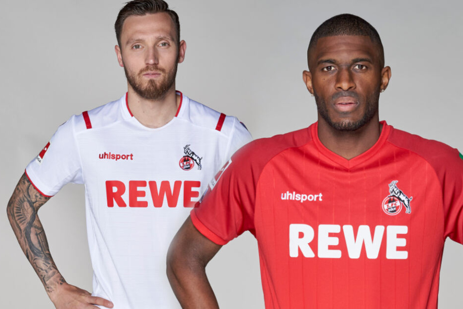 Marco Höger im Heimtrikot und Anthony Modeste im Auswärtstrikot des 1. FC Köln.