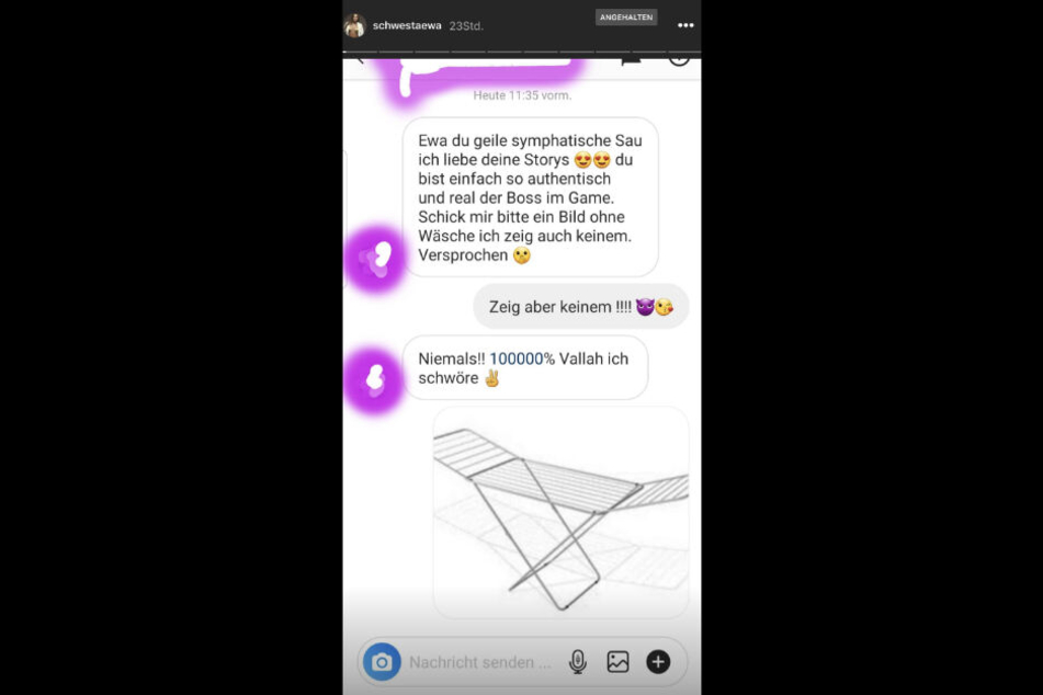 So lustig antwortete die Rapperin auf die Nachricht eines Fans.