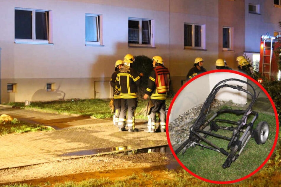 Ein Kinderwagen war im Keller eines Wohnhauses in Brand geraten.