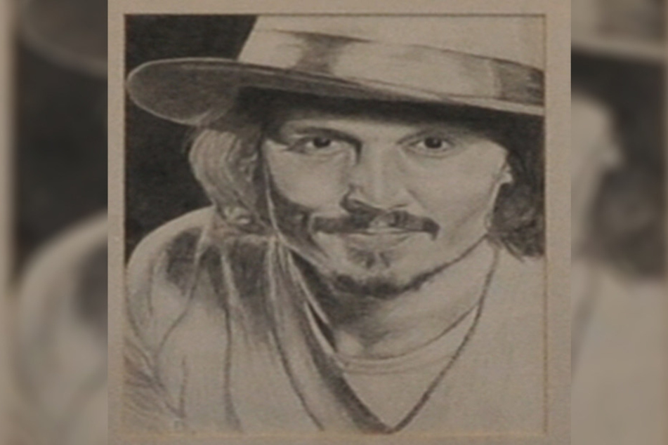Die Bleistiftzeichnung der Künstlerin zeigt Schauspieler Johnny Depp.