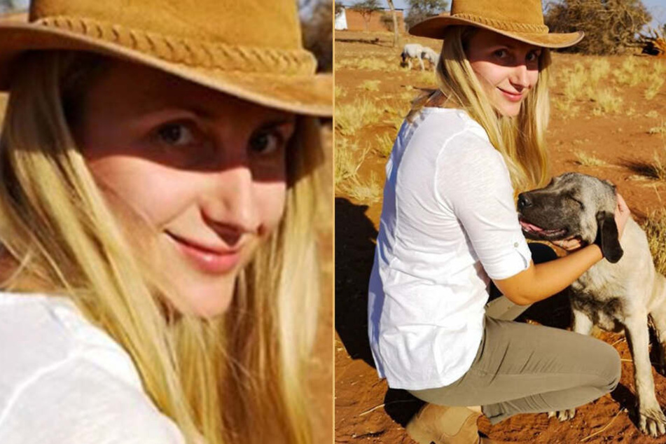 Anna mit der neuen Farm-Hündin Owca.