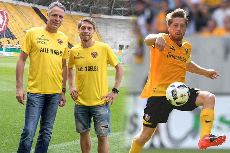 Lumpi am Freitag mit Uwe Neuhaus im Stadion und in Aktion.