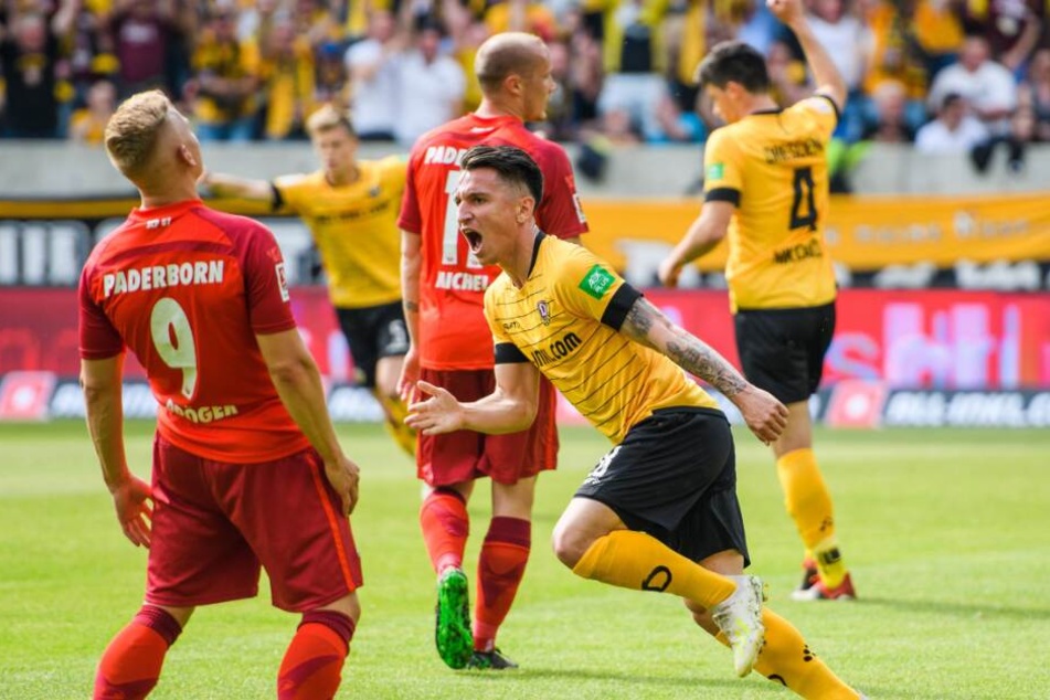 Baris Atik von Dynamo Dresden machte es dem SCP mit einem Dreierpack schwer.