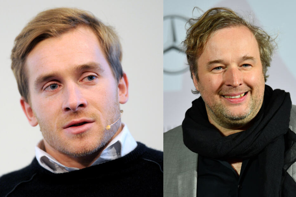 Der schwer verunglückte "Wetten, dass..?"-Teilnehmer Samuel Koch (31, l.) und Schauspieler Stephan Grossmann (47).