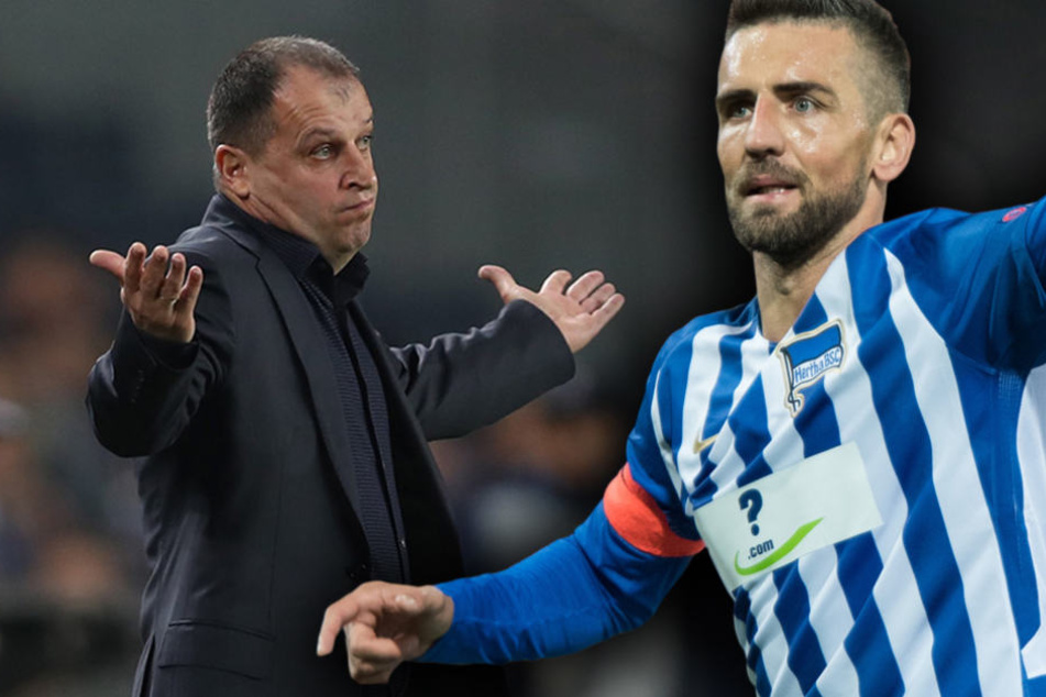 Juri Wernidub (l) konzentriert sich voll auf Hertha BSC und blendet die Krise in der Ukraine aus. Ibisevic kann indes auf einen Einsatz hoffen. (Bildmontage)