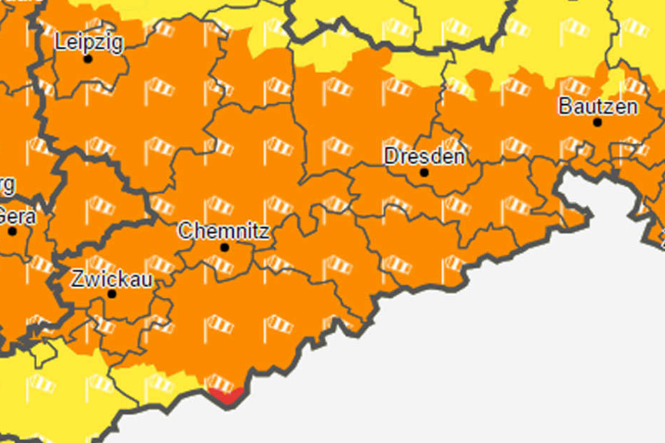 Die Sturmwarnung gilt für ganz Sachsen.
