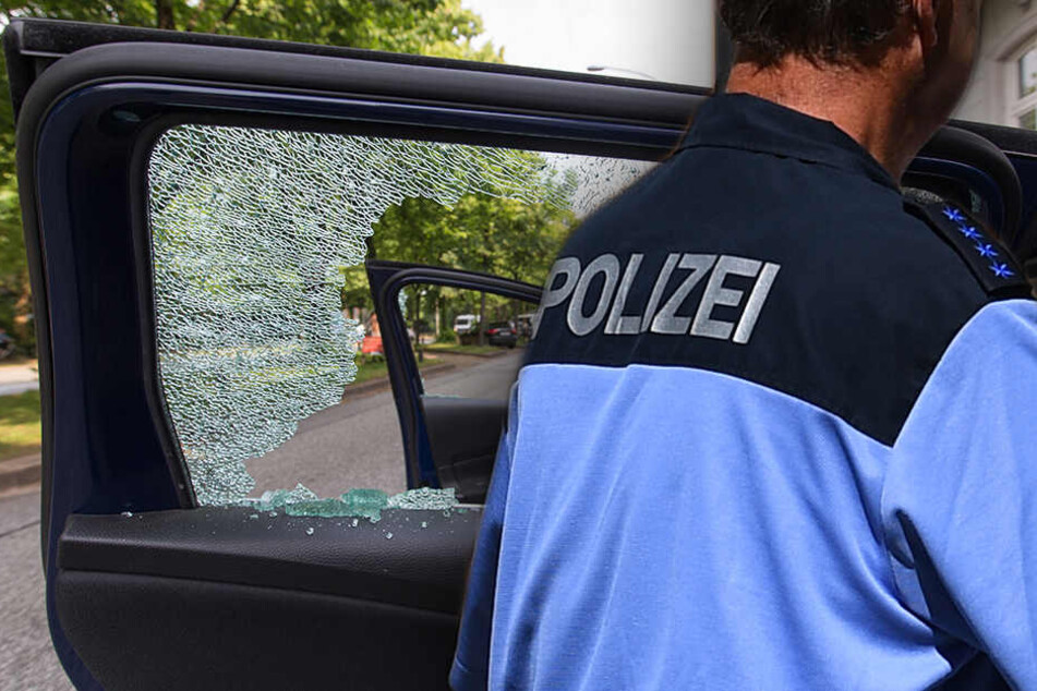 Die Beamten hatten eine andere Wahl als die Scheibe des Fahrzeugs einzuschlagen und die Tür von innen zu öffnen. (Bildmontage)