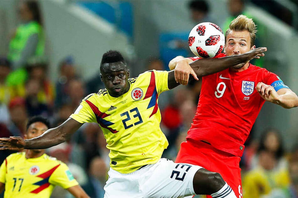 Im Verein Kollegen, bei der WM Gegenspieler: Der Kolumbianer Davinson Sanchez (l.) und Englands Harry Kane (r.), die beide bei den Tottenham Hotspurs spielen.