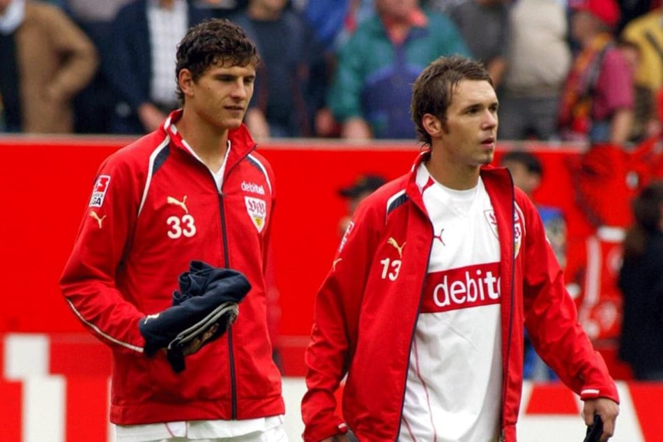 Ein Bild aus gemeinsamen Zeiten beim VfB Stuttgart. Tiffert (re.) und Mario Gomez.