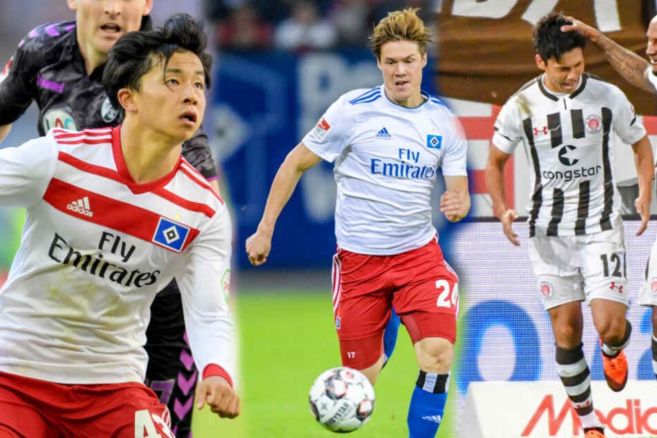 Tatsuay Ito (l) und Gotoku Sakai (M) spielen für den HSV. Ryu Miyaichi (r) steht beim FC St. Pauli unter Vertrag.