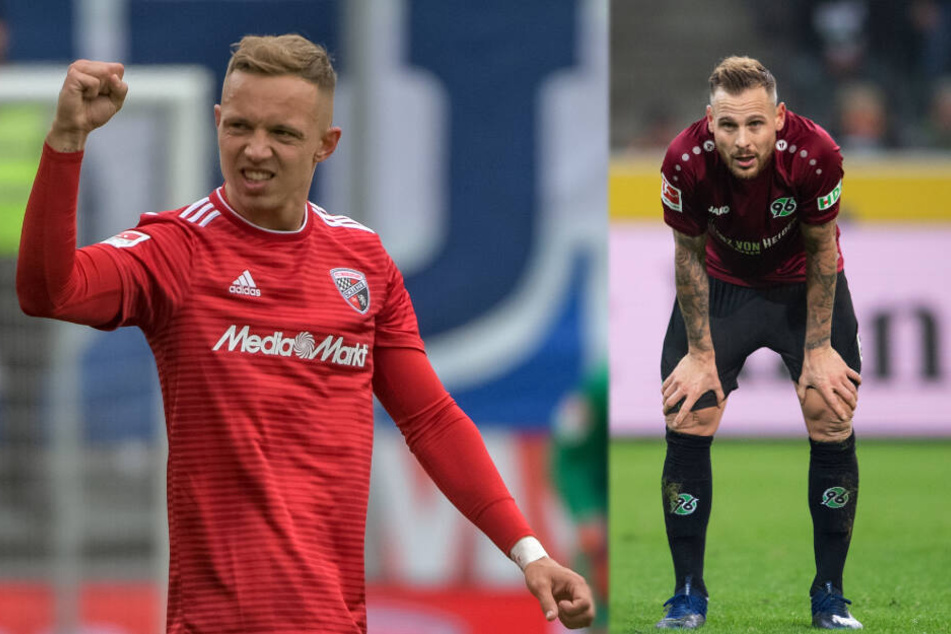 Sonny Kittel (links) stieg mit dem FC Ingolstadt aus der 2. Liga ab, Marvin Bakalorz mit Hannover 96 aus der Bundesliga. Beide sollen den HSV in der kommenden Saison verstärken.