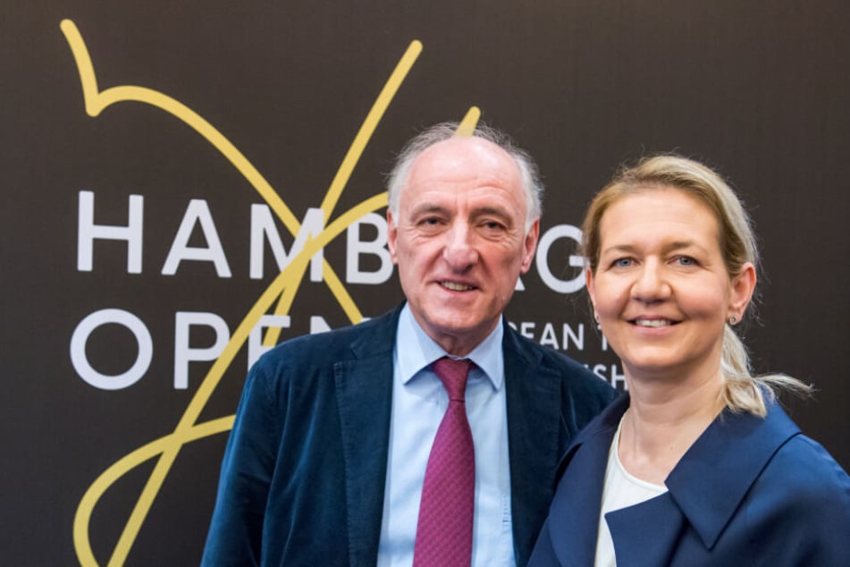 Veranstalter Peter-Michael Reichel und seine Tochter Sandra stellten im Februar die Pläne zur Tennis-EM in Hamburg vor.