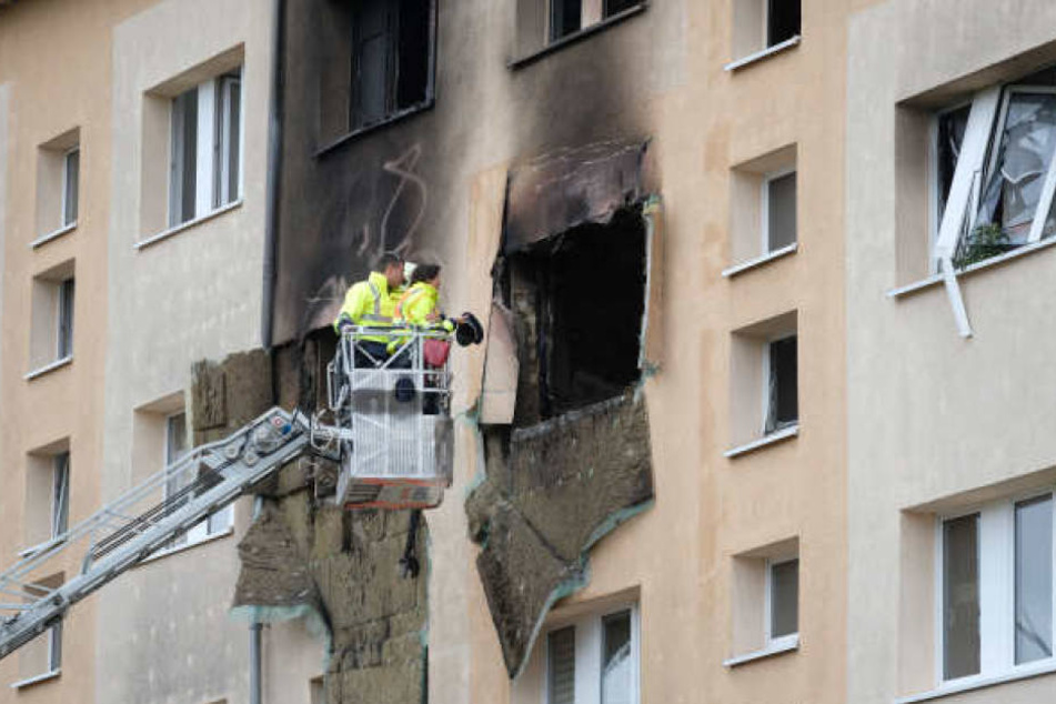 Das Mehrfamilienhaus wurde bei der Explosion im Oktober schwer beschädigt.