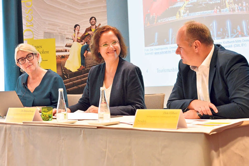 Tourismus-Chefin Bettina Bunge (49) und OB Dirk Hilbert (45, FDP) freuen sich
über die neuen Tourismus-Zahlen.