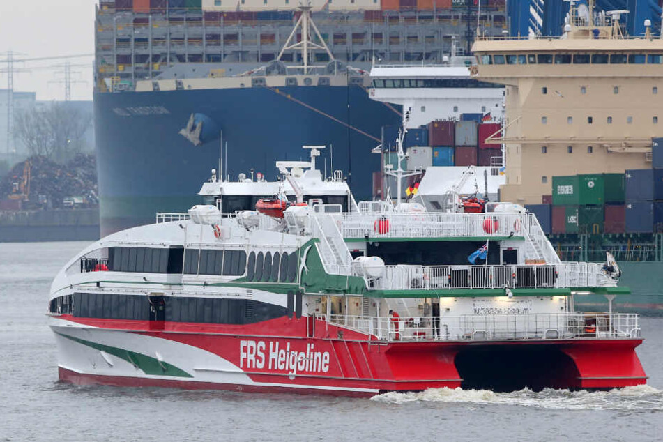 Noch hat der neue Helgoland-Katamaran keinen Namen.