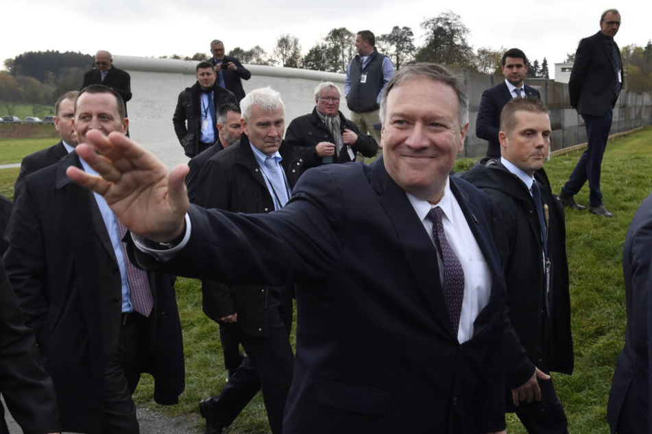 Mike Pompeo bei seinem Besuch in Mödlareuth.
