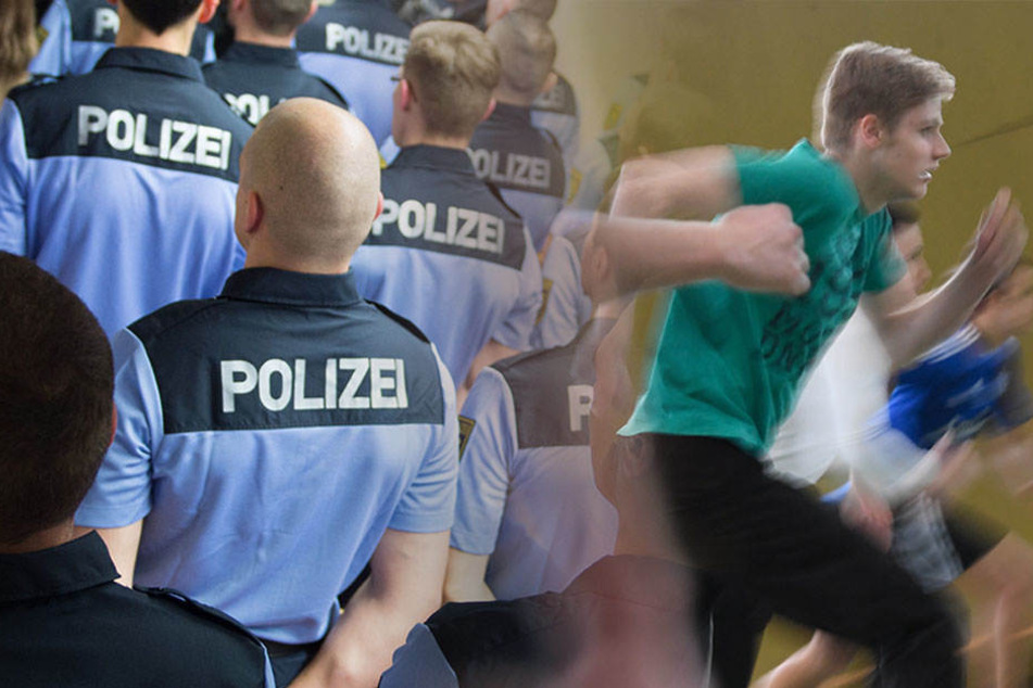 Es kommt doch auf die Größe an: Neben körperlicher Fitness sollte man besser nicht zu klein sein, sonst kann man sich eine Laufbahn als Polizist in die Schublade legen. (Bildmontage)