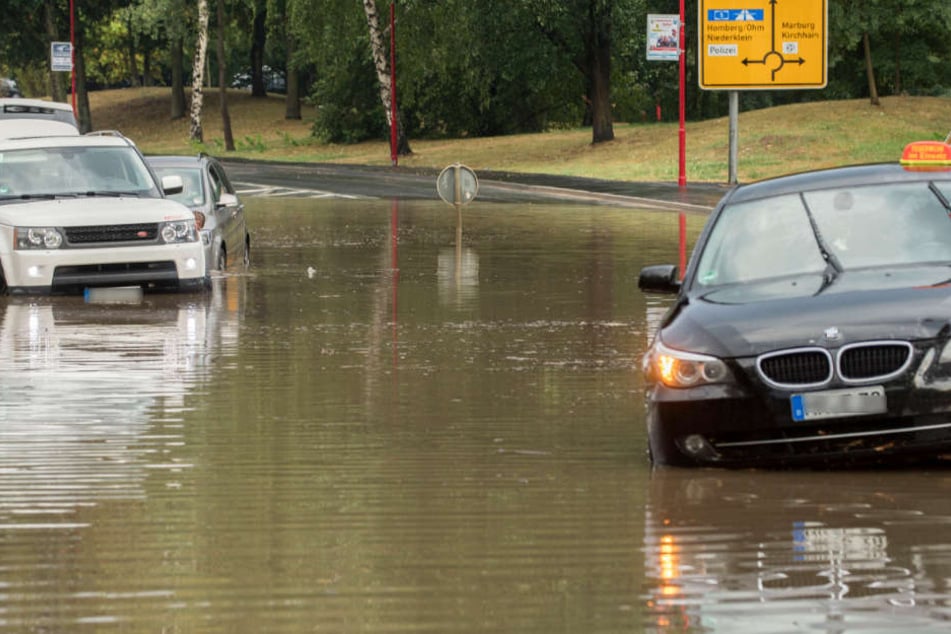 Auch in Stadtallendorf gingen große Wassermengen nieder.