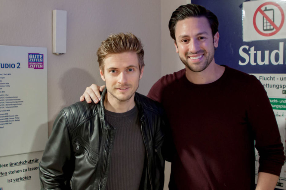 Jörn und Daniel am Set von "Gute Zeiten, schlechte Zeiten".