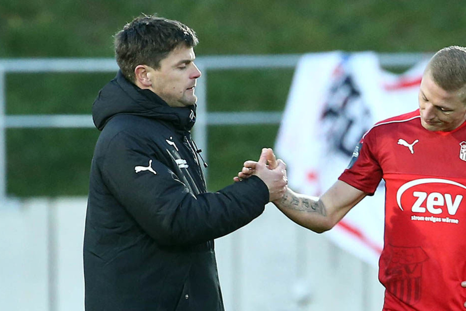 FSV-Coach Torsten Ziegner (l.) mit Marc-Philipp Zimmermann.