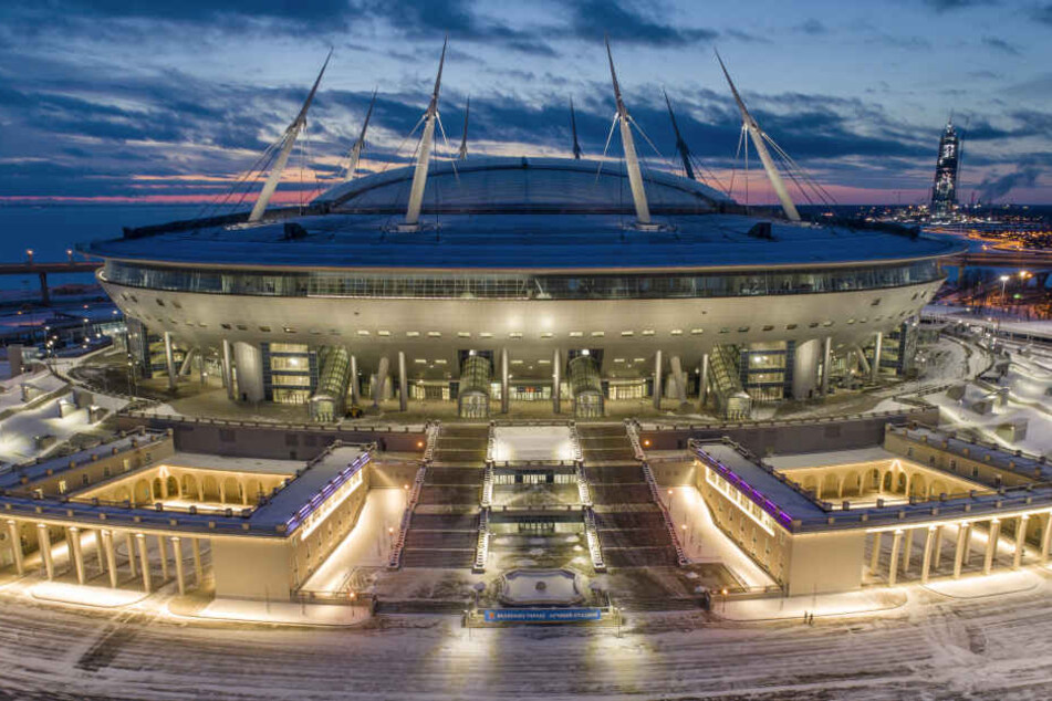 Das neu gebaute WM-Stadion in Sankt Petersburg: Hier wird RB Leipzig am 15. März gegen Zenit spielen.