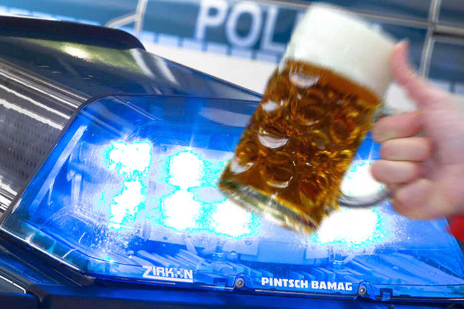 In einem Berliner Bierzelt schlug ein Mann mit einem Bierglas brutal zu. (Bildmontage)