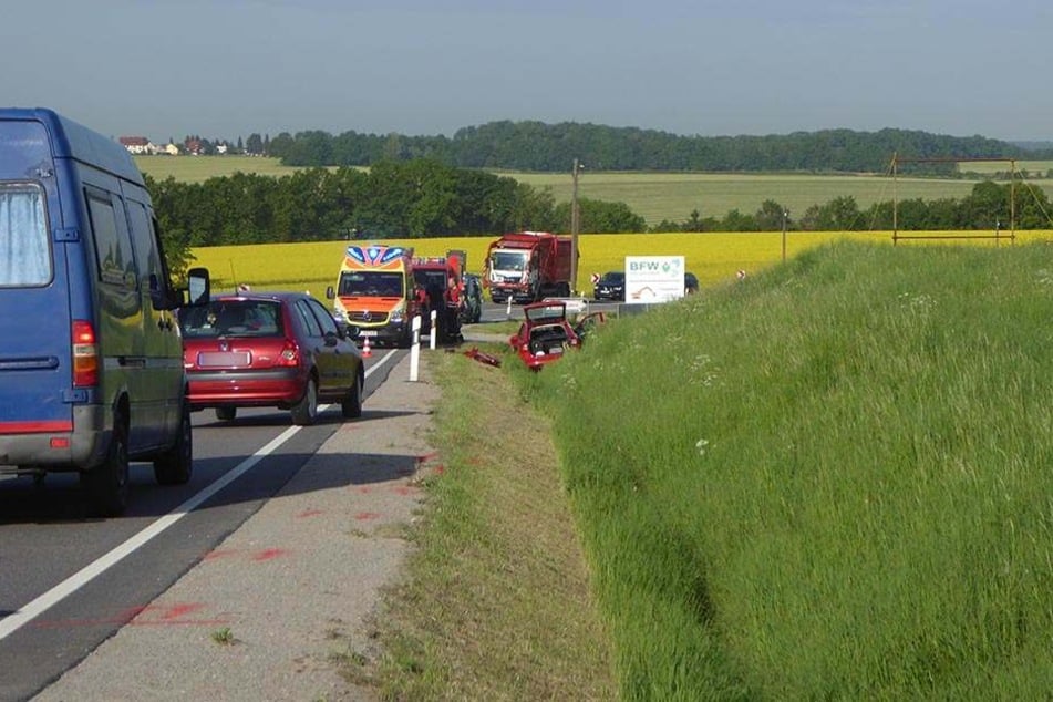 Der Skoda landete im Straßengraben.