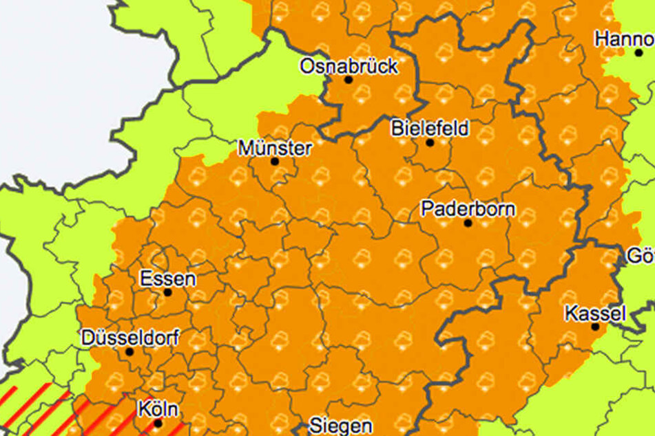 Schwere Gewitter, starker Regen und Wind sowie Hagel sind möglich.