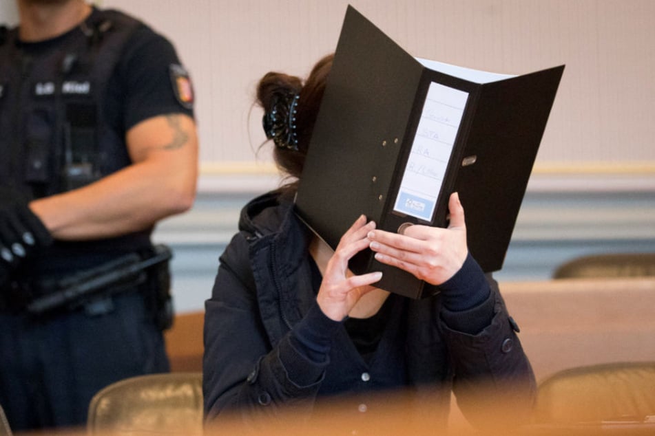 Die Angeklagte Franziska K. im Gerichtssaal im Landgericht in Kiel.