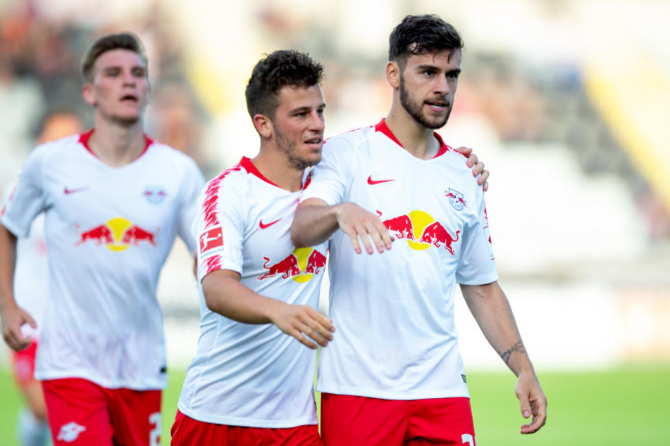 Wollen auch Uni Craiova aus dem Weg räumen: A-Jugendspieler Niclas Stierlin, Diego Demme und Massimo Bruno von RB Leipzig (v.l.n.r.).