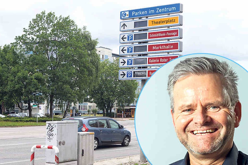 Tino Fritzsche (52, CDU) fordert ein neues Parkleitsystem. Die Anzeigetafeln bleiben dunkel: Seit 2014 funktioniert das Parkleitsystem der Stadt nicht mehr.