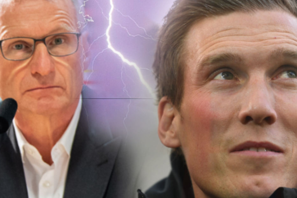Ex-VfB-Coach Hannes Wolf (r.) kritisiert VfB und Sportvorstand Michael Reschke (l.) für Umgang mit Tayfun Korkut (44). (Fotomontage)