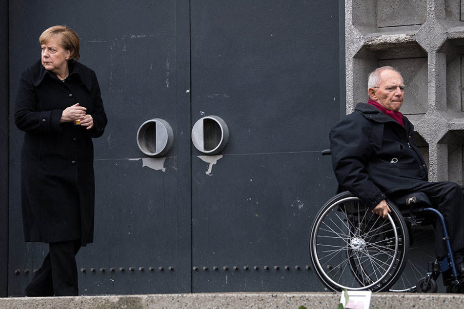 Angela Merkel und Wolfgang Schäuble am Breitscheidplatz.