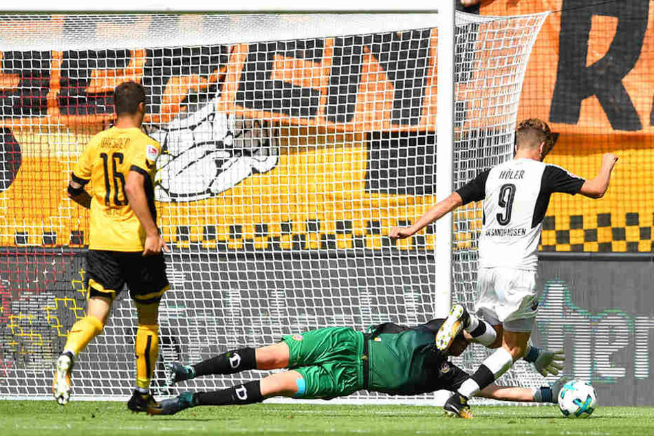 Philip Heise sah bei mehren Gegentoren im Sandhausen-Spiel schlecht aus. Er fordert, dass Dynamo Ruhe bewahren muss.