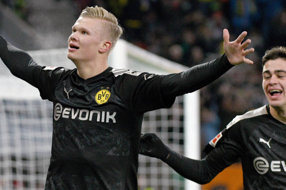 Gestatten? Haaland, Erling Haaland. Der Norweger feierte ein Einstand nach Maß. Hiinter ihm Youngster und Überraschungs-Sieger der Wintervorbereitung Giovanni Reyna.