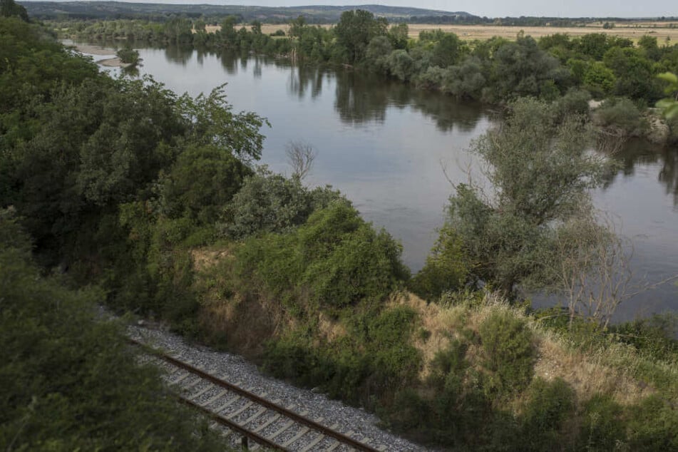 Blick auf den Fluss Evros, der die natürliche Grenze zur Türkei bildet.