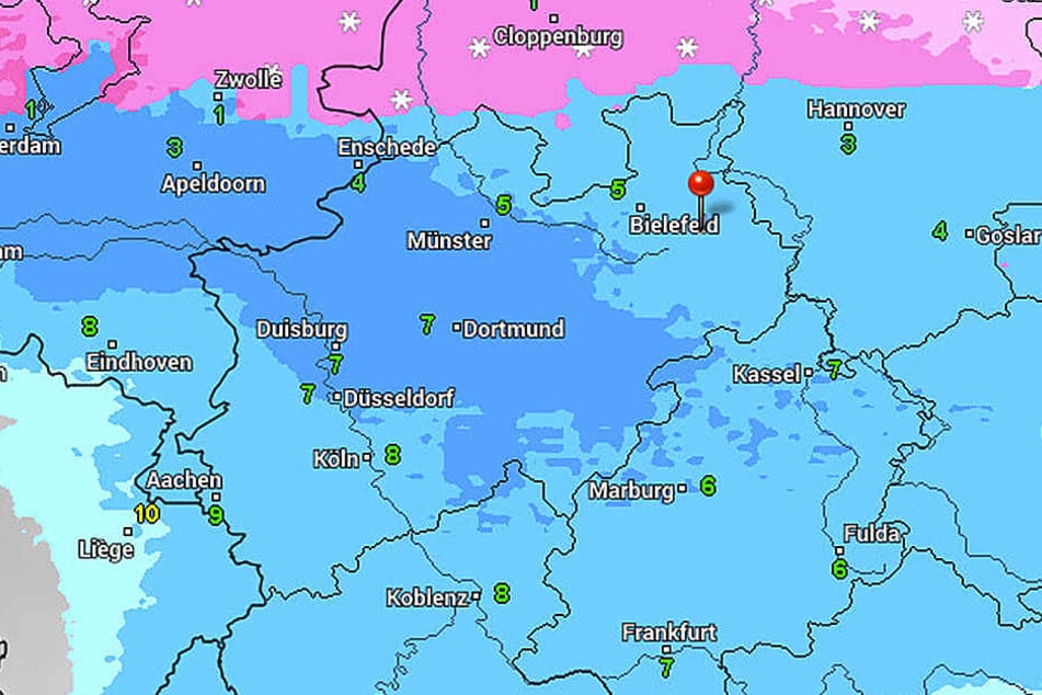 Der Schnee geht ab Montag eher an OWL vorbei, als über uns hinweg.