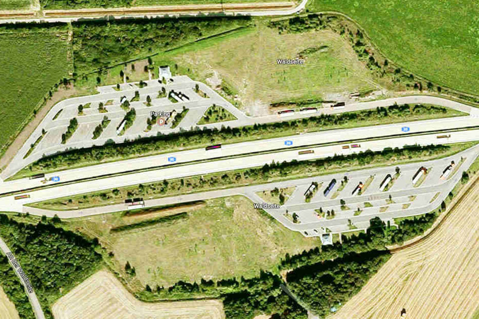 Auf diesem Rastplatz wurden die Niederländer kontrolliert.
