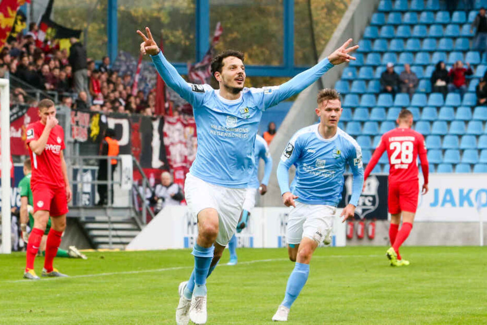 Tor für den CFC: Philipp Hosiner (26) jubelt nach seinem Treffer zum 1:0.